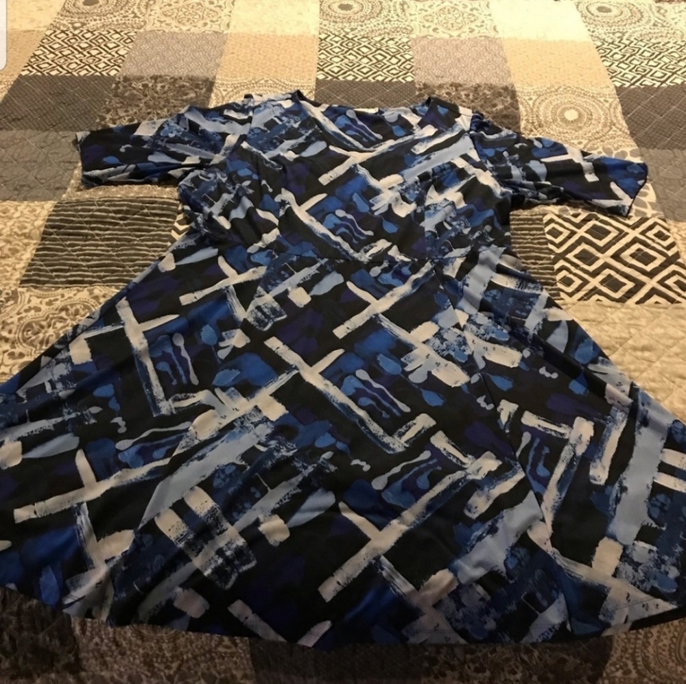 Triste 3x blue patterned dress